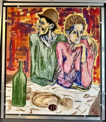 <strong>Karl und Irma,</strong>
<br><p>
multitasking kann man ja auch lernen, viele können das so, die haben es in die Wiege gelegt bekommen. Wo schaut er nur hin? während er Irma umarmt? Ist er etwa nicht bei der Sache, oder ist der Stoff, aus dem die Träume sind, ausgegangen? Möge er wieder kommen. Irma will beschäftigt werden. Die Zeit ist begrenzt um Spaß zu haben. Die Zeit läuft, keine Sekunde können wir anhalten. Irgendwann ist es zu spät. Nie zu spät zum Sterben. Überhaupt, wenn alle anderen schon gestorben sind. Wie werden sie es jetzt wohl haben ? Wer sich erinnern kann, an die Zeit, vor der Geburt, der weis es.